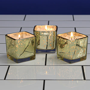 Richland Metallic Gold Mercury Square Votive Holder