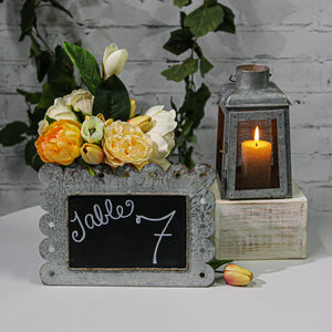 Scalloped Edge Zinc Frame Tabletop Chalkboard