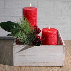 Whitewashed Wood Square Planter Box 6x6