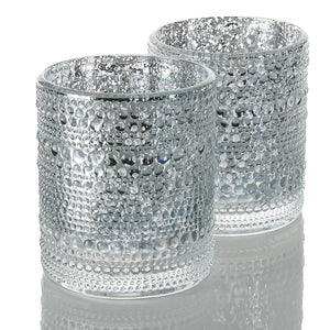 Richland Mercury Candle Holder Pearly Silver Large 