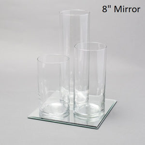 Eastland Square Mirror and Cylinder Vase Centerpiece with Richland 3" Floating Candles Set of 7