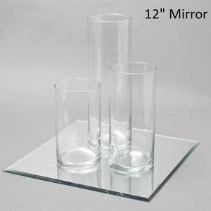 Eastland Square Mirror and Cylinder Vase Centerpiece with Richland 3" Floating Candles Set of 7