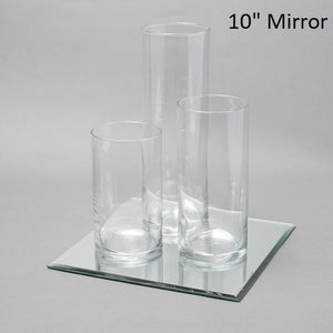 Eastland Square Mirror and Cylinder Vase Centerpiece with Richland 3" Floating Candles Set of 7