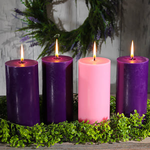 Richland 4" x 9" Purple Pillar Candles Set of 6