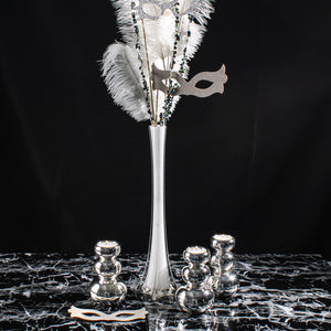 White Glass Eiffel Tower Vases 16"