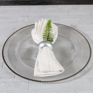 Richland 13" Silver Rim Glass Charger Plate