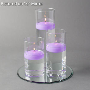 Eastland Round Mirror and Cylinder Vase Centerpiece with Richland 3" Floating Candles Set of 48