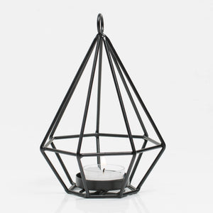 Richland Geometric Tealight Candle Holders - Black Set of 2