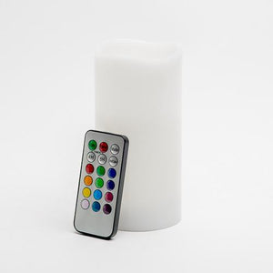 richland led remote control wavy top pillar candle white 3x6 set of 3