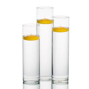 Eastland Tall Cylinder Vases with Richland Floating Candles Set of 18