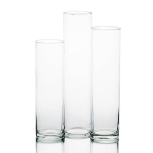 Eastland Tall Cylinder Vases 13" , 15" & 17" Set of 18