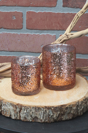 Richland Mercury Candle Holder Nadine Rose Gold Small Set of 6
