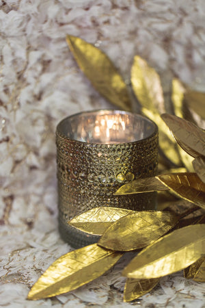 Richland Mercury Candle Holder Pearly Metallic Gold Large Set of 6