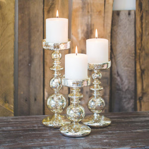 Richland Pillar Holders Unique Mercury Bubble - Set of 3
