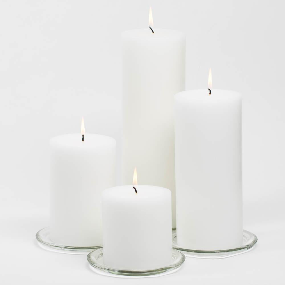 Richland 4" x 4" White Pillar Candles Set of 6