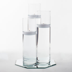 eastland 12 mirror and tall cylinder vase centerpiece with candles set of 3