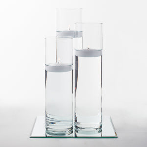 eastland 12 mirror and tall cylinder vase centerpiece with candles set of 3