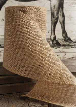 burlap ribbon natural 6 x 10 yards