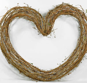 Handmade Large 26" Grapevine Heart Wreath