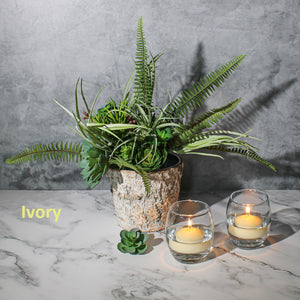 Eastland Grande Hurricane Holders & Richland Floating Candles 2" Set of 72