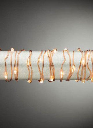 30 Light 60" Copper Wire Warm White Battery Operated Indoor LED Micro  Light String Set with Timer