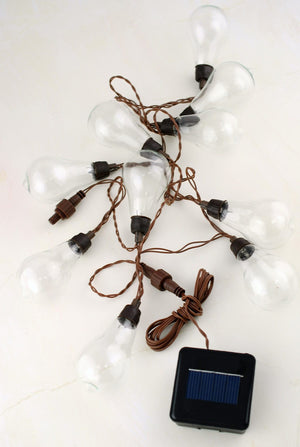 Solar Powered LED Cafe Globe Lighting String Warm White 6ft - 10ct